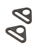By Annie two 1" triangle rings black metal