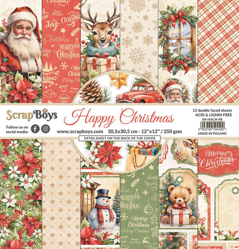 Happy Christmas 12x12 Inch Paper Pad