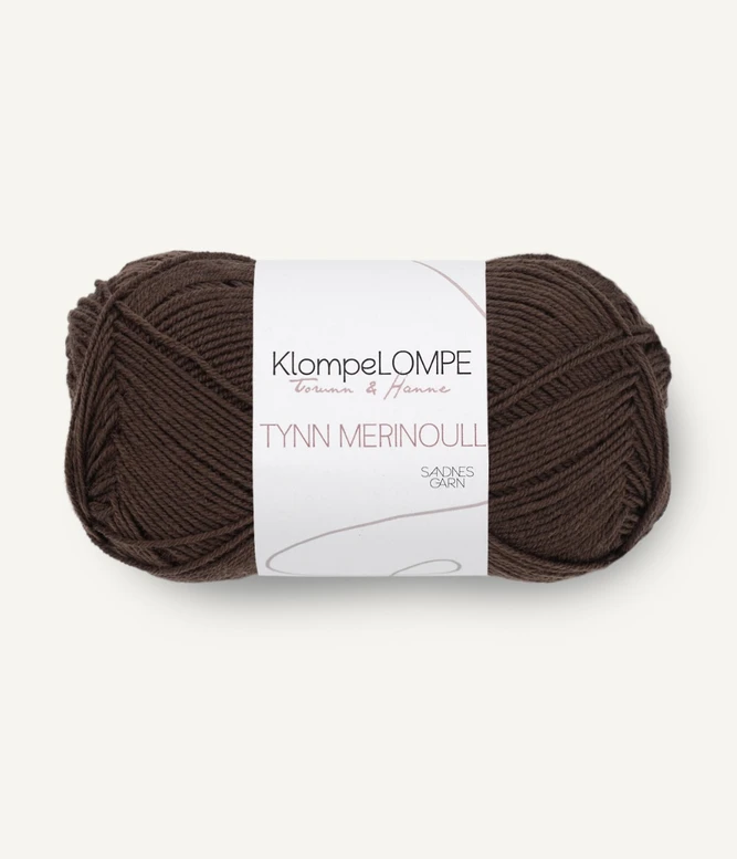 Klompelompe Tynn Merino 3081 Mørk brun