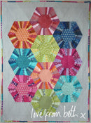 Hexa-scrappy quilt