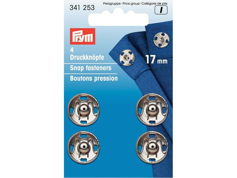 Prym trykknapp 17 mm sølv