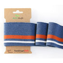 Ribbkant blå/rust/kvit