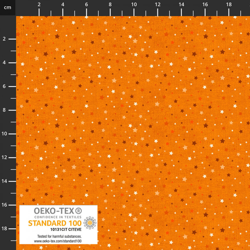 Quilting rainbow Orange stars 0,5m