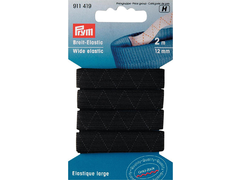 Prym Elastisk strikk 12mmx2m – sort