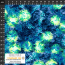 Turkislime blomster Jersey Pr dm