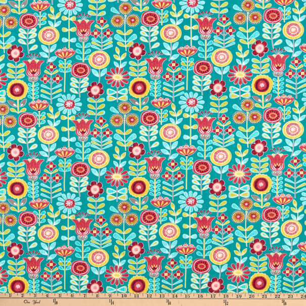 Choose to shine Floral teal 0,5m