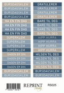 Stickers Reprint - Hip hip horray Norsk text - 11x16 cm