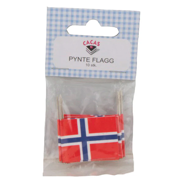 Flagg Norske med nål 10 pk.