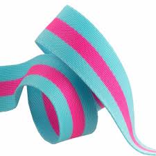 Tula Pink Webbing 2yd x 1.5in - Aqua-ht pnk