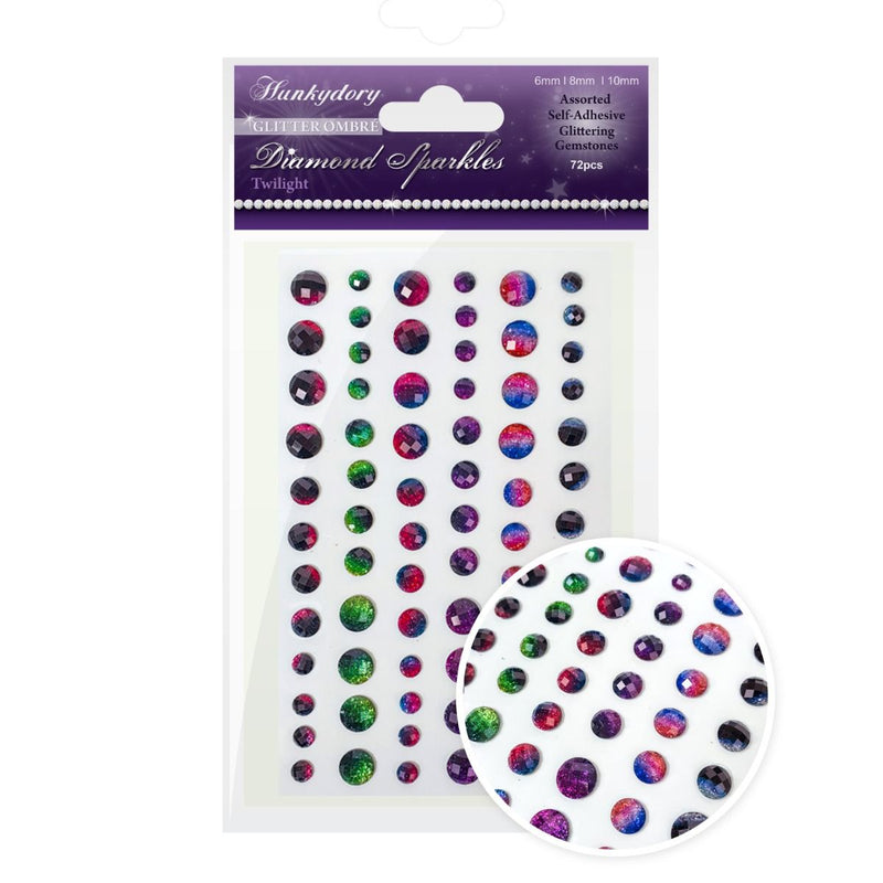 Diamond sparkles gemstones Glitter Ombre Twilight