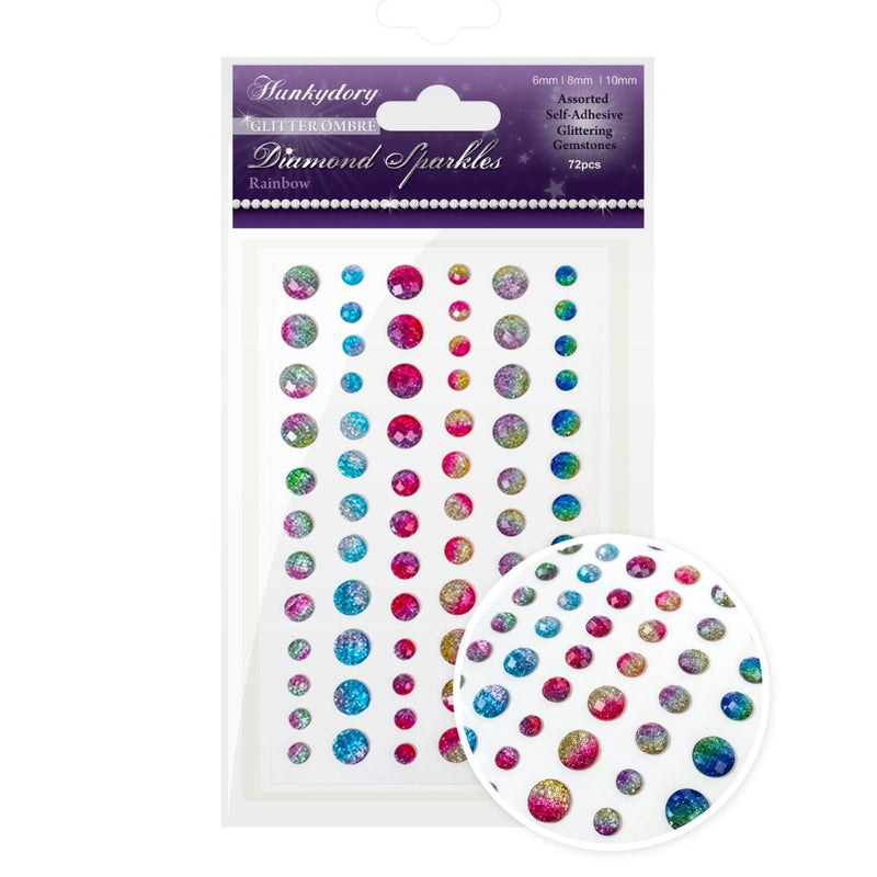 Diamond sparkles gemstones Glitter Ombre Rainbow