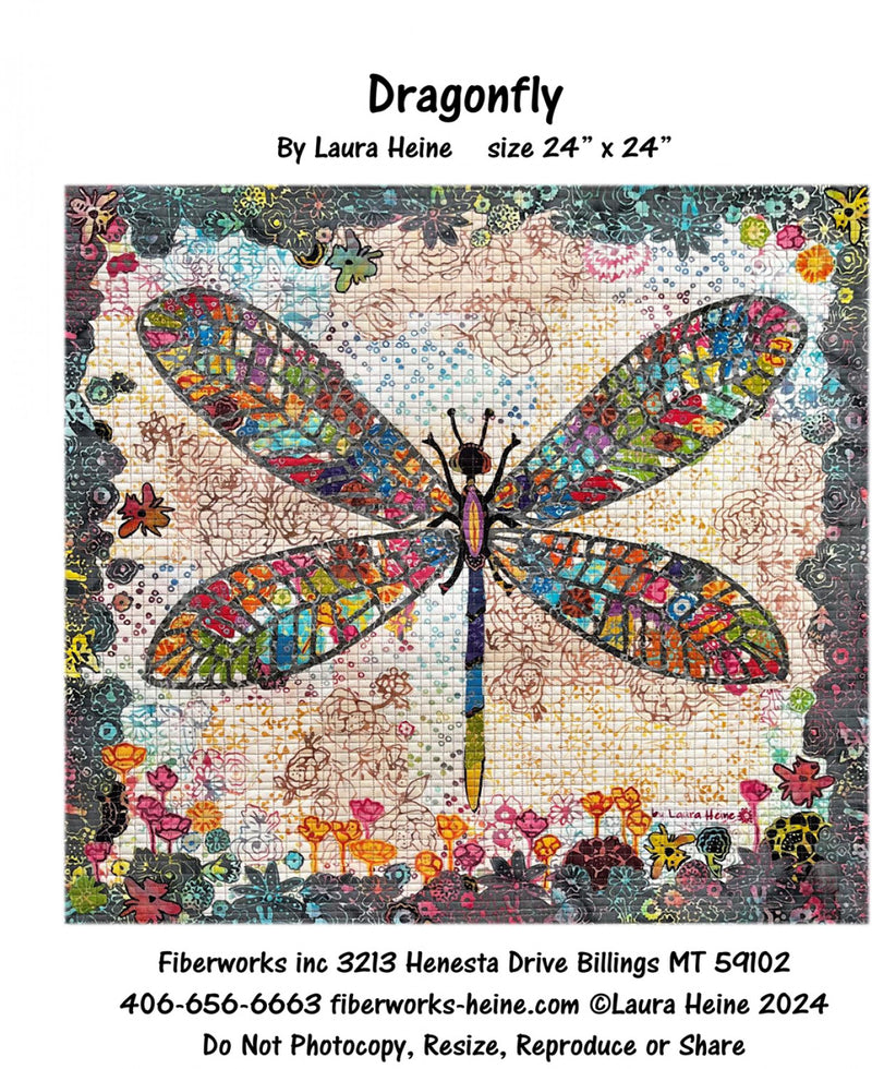 Dragonfly Collage Pattern by Laura Heine