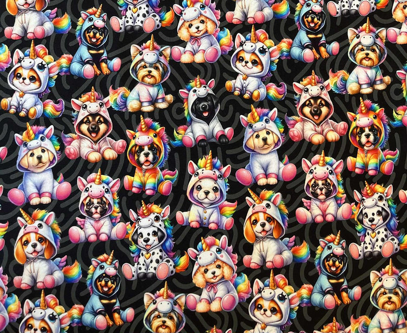 Unicorn dogs French terry 1m