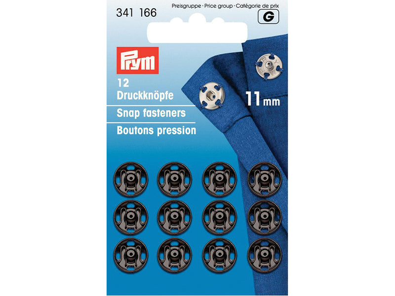 Patentknapper 11mm 12stk – Sort