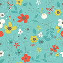 On the bright side turkis med blomster 0,5m