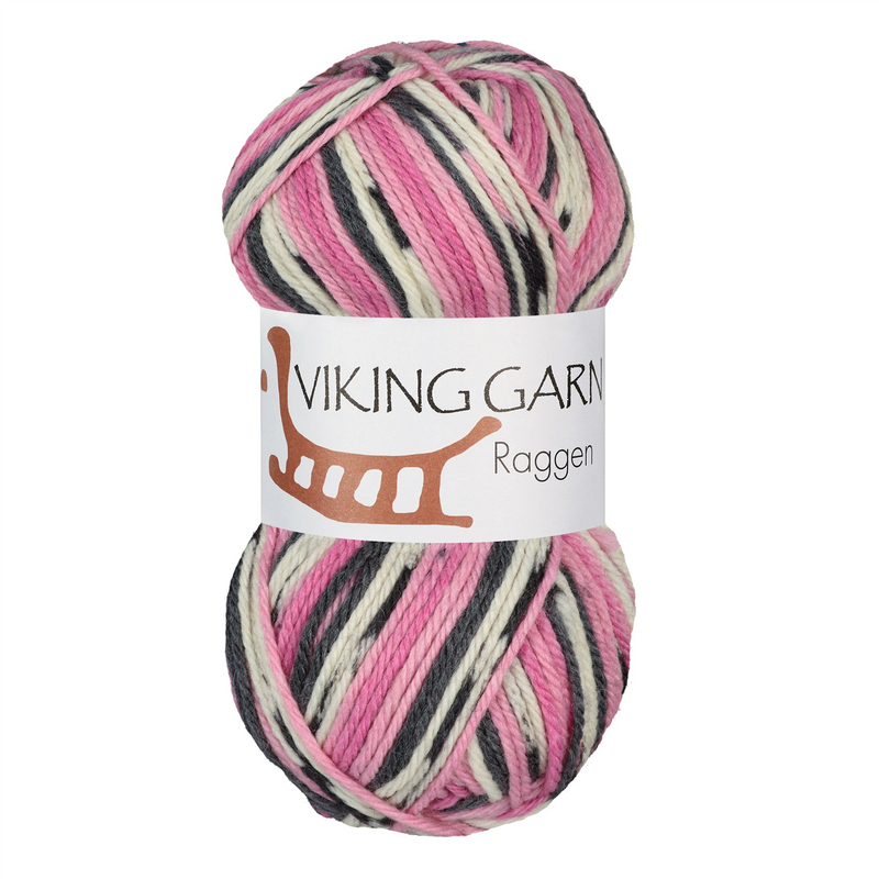 Viking Raggen 763 Rosa/ svart/ kvit