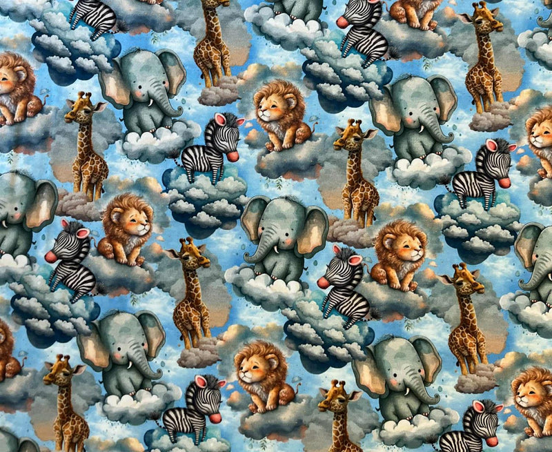 Dreamy animal Dusty blue Jersey 1m