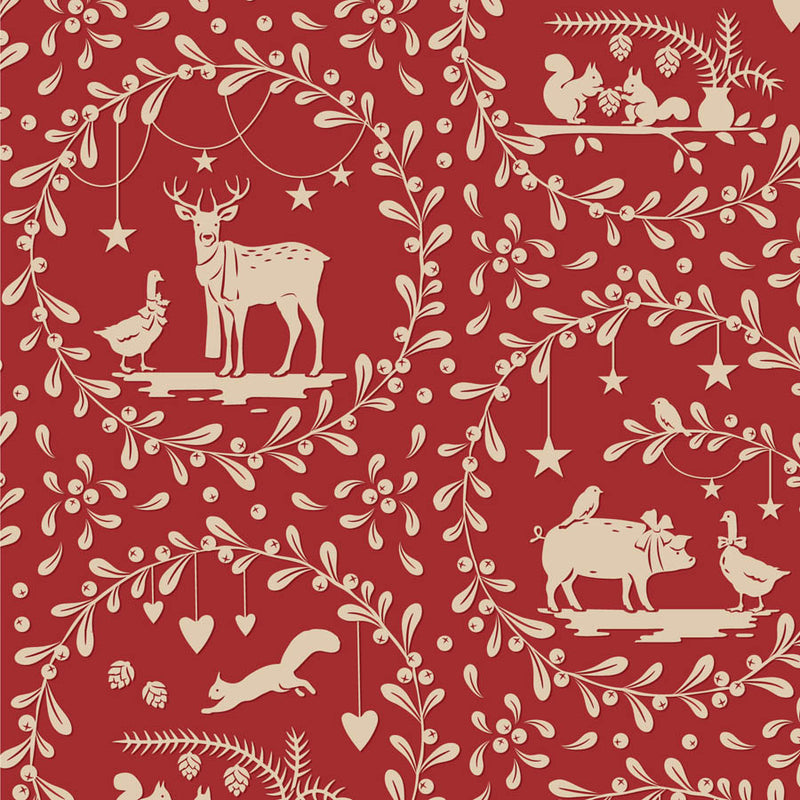 Tilda Merry little christmas Paperscenes burgundy  0,5m