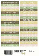 Stickers Reprint - Summer Collection Text Norsk - 11x16 cm