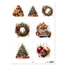 Motivark Julekrans rød 4247