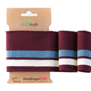 Ribbkant burgunder/blå/kvit