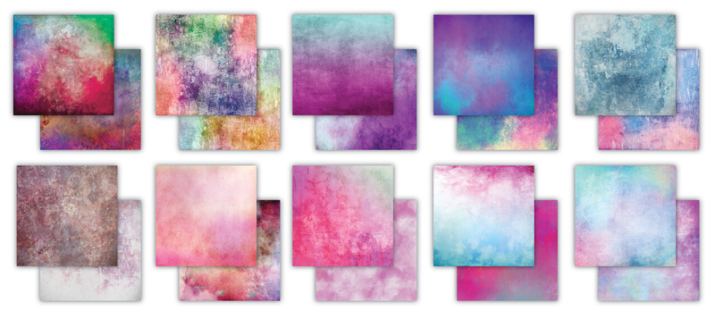 Essential Craft Papers 12x12 Inch Paper Pad Grunge - Mid Tones