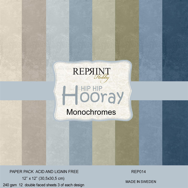 Hip hip horray Monochromes - 12x12