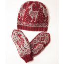 Geitestrikk lue/votter rød