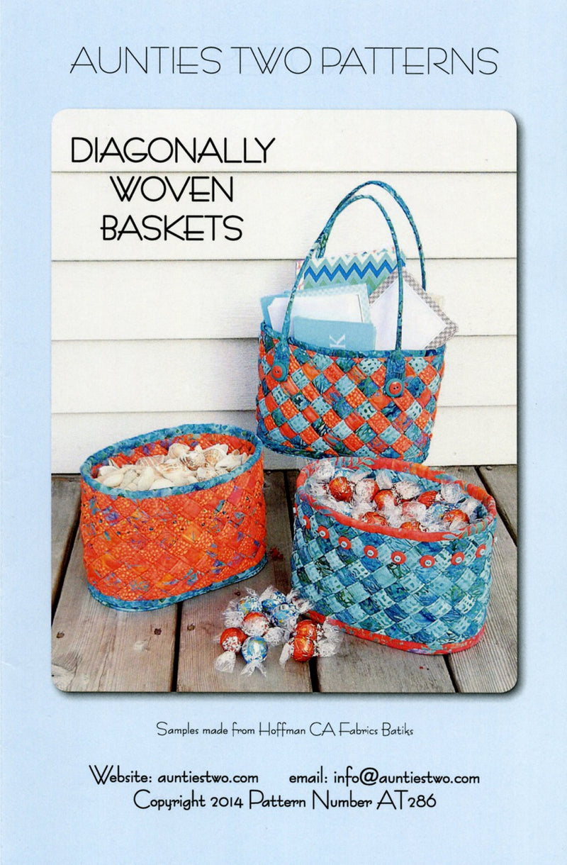 Diagonally woven basket