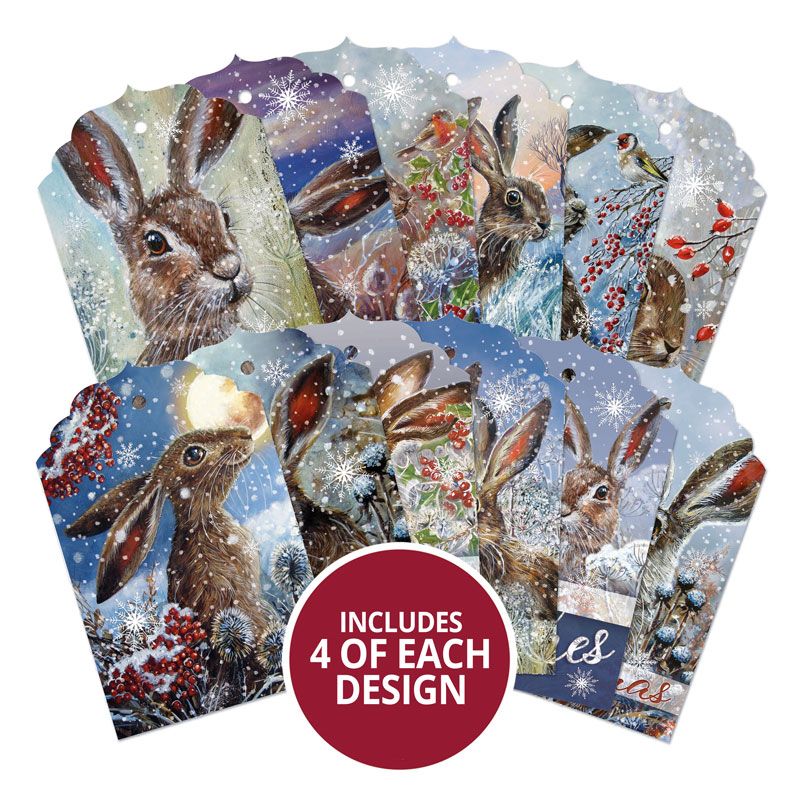 Meadow Hares at Wintertime Tag Pad