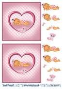 Rosa baby hjerte 3d bilder