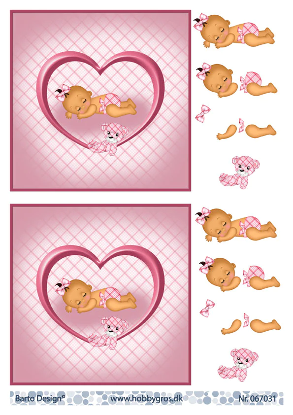 Rosa baby hjerte 3d bilder