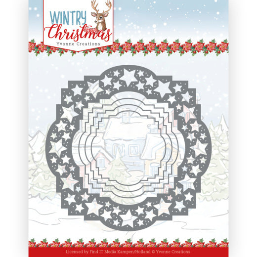 Wintry christmas Stars frame