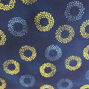 Mørk blå med gullsirklar