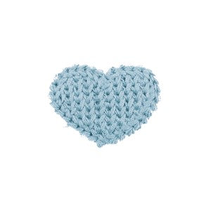 Tekstilmerke hjerte blå ca 2,5 cm