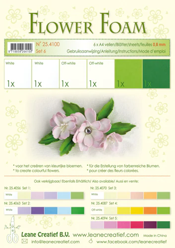 Flower Foam A4 0,8mm "Assortment Set 6"