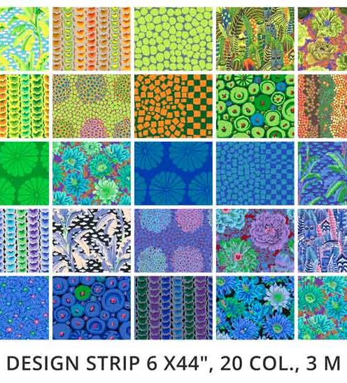 Kaffe Fassett Collective 6" strip kalde farger