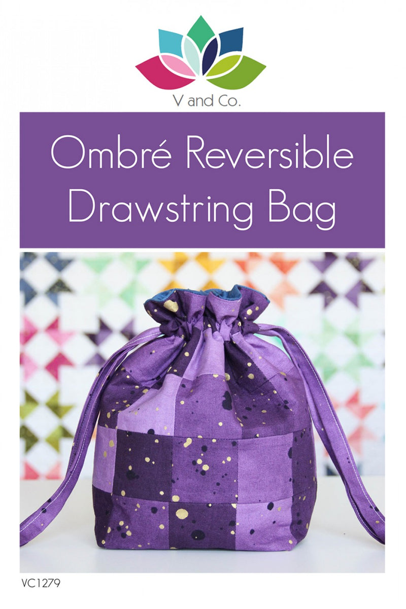 Ombrè reversible drawstring bag