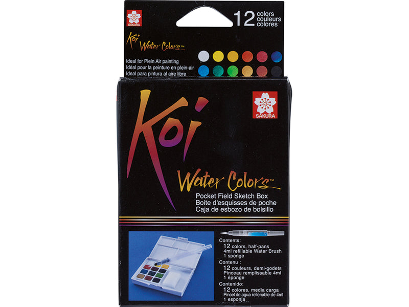 KOI water colors sketch box 12 farg