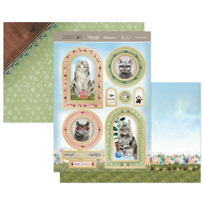 Curious cats You're Pawsome Luxury Topper Set