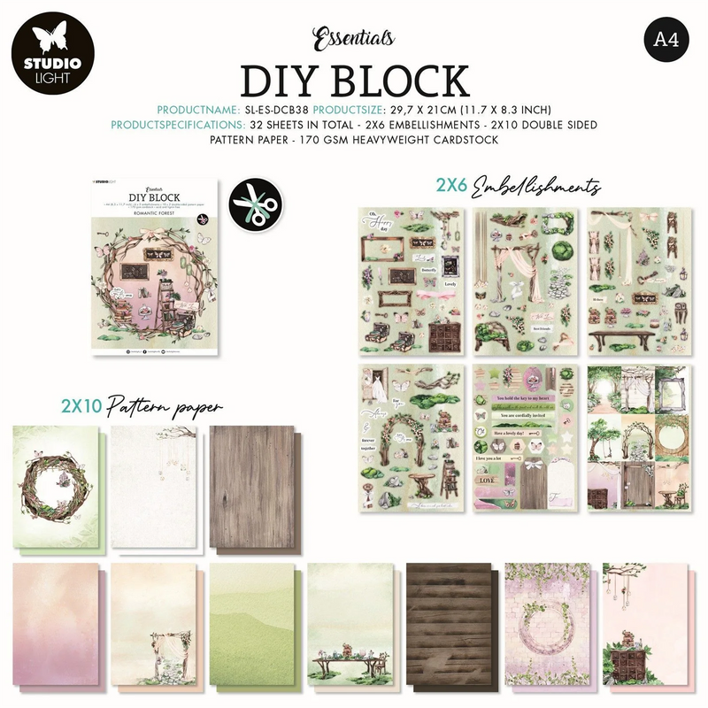 Romantic forest DIY block