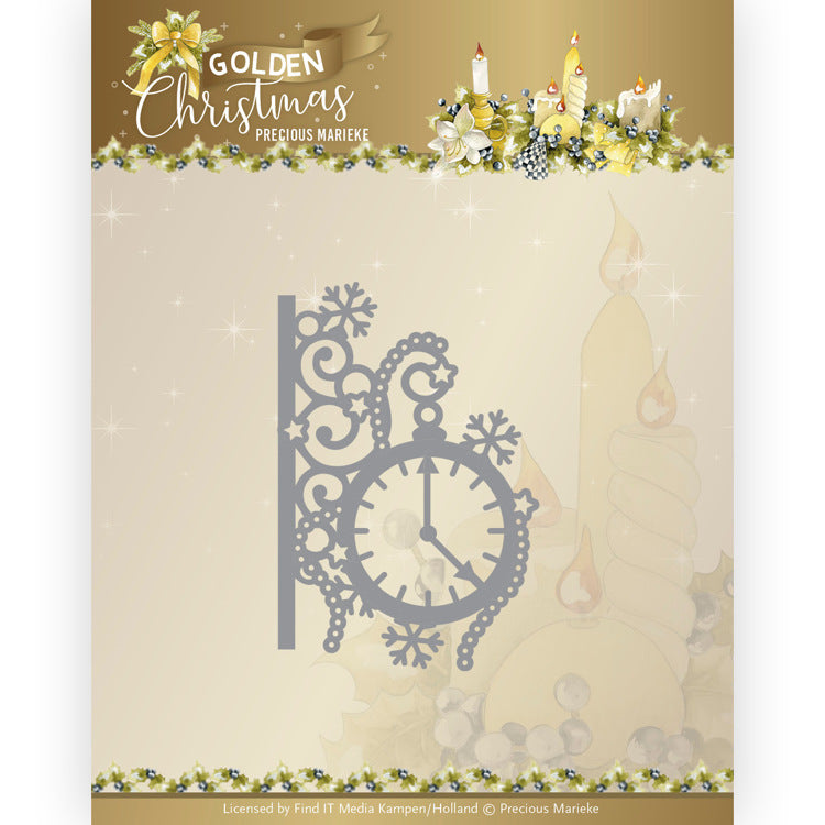 Golden christmas Traditional clock