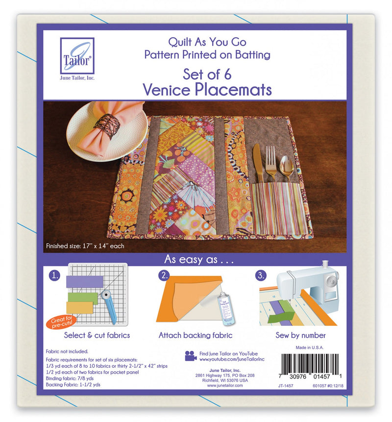 Quilt As You Go Placemat Venice Pattern