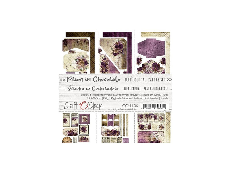 Plum in chocolate Junk journal extras set