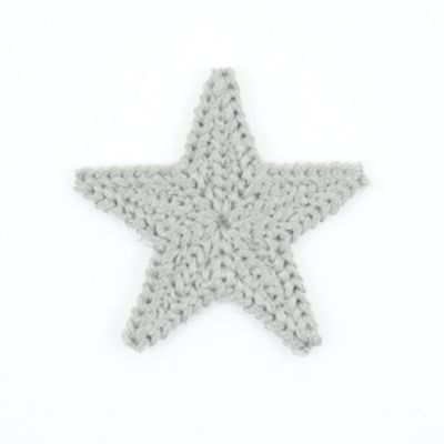 Tekstilmerke stjerne grå ca 3 cm