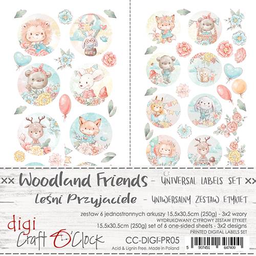 Woodland friends Digi label set