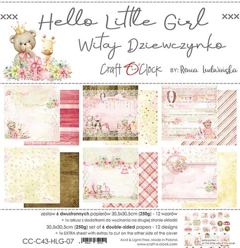 Hello little girl 12x12" paper pack