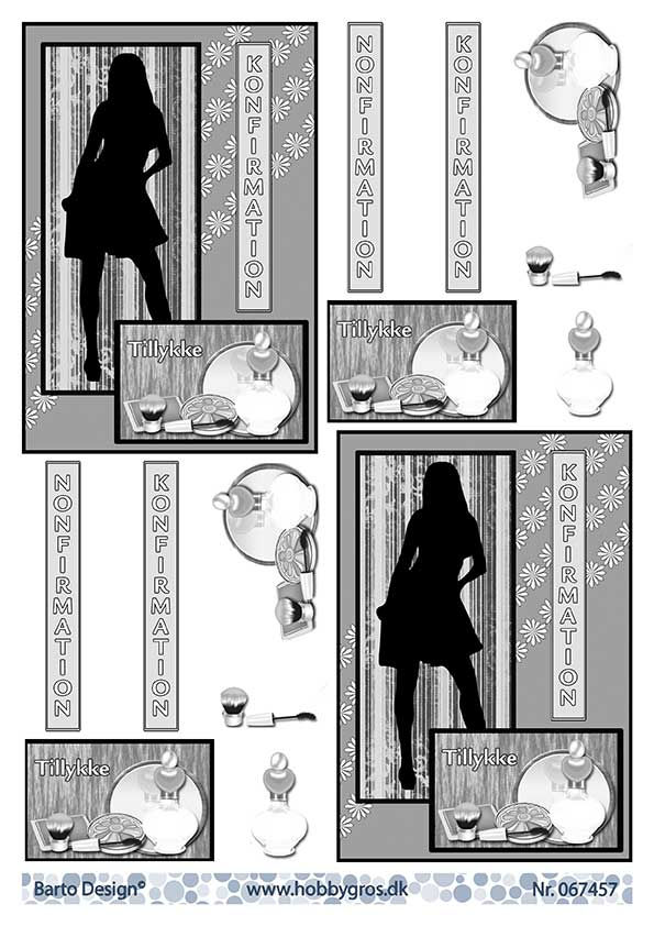 Konfirmasjon jente grå 3d ark