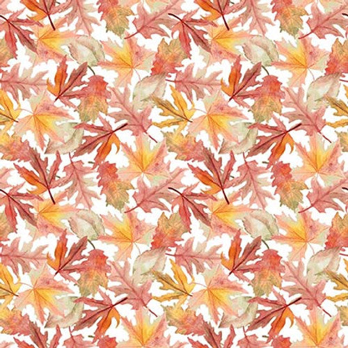 Night Owls orange Leaves all over 0,5m