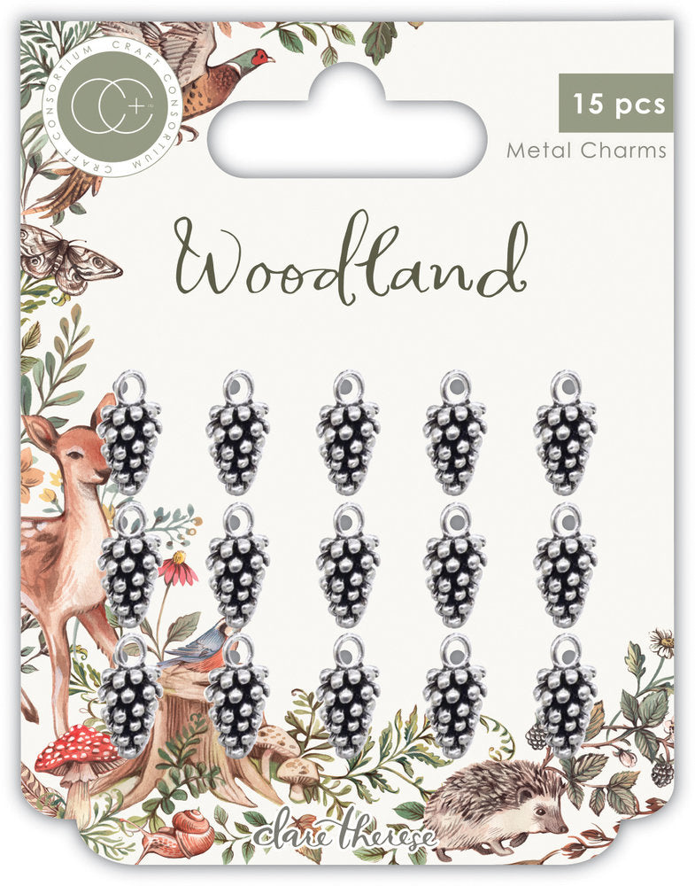 Woodland Metal Charms Silver Pine Comb